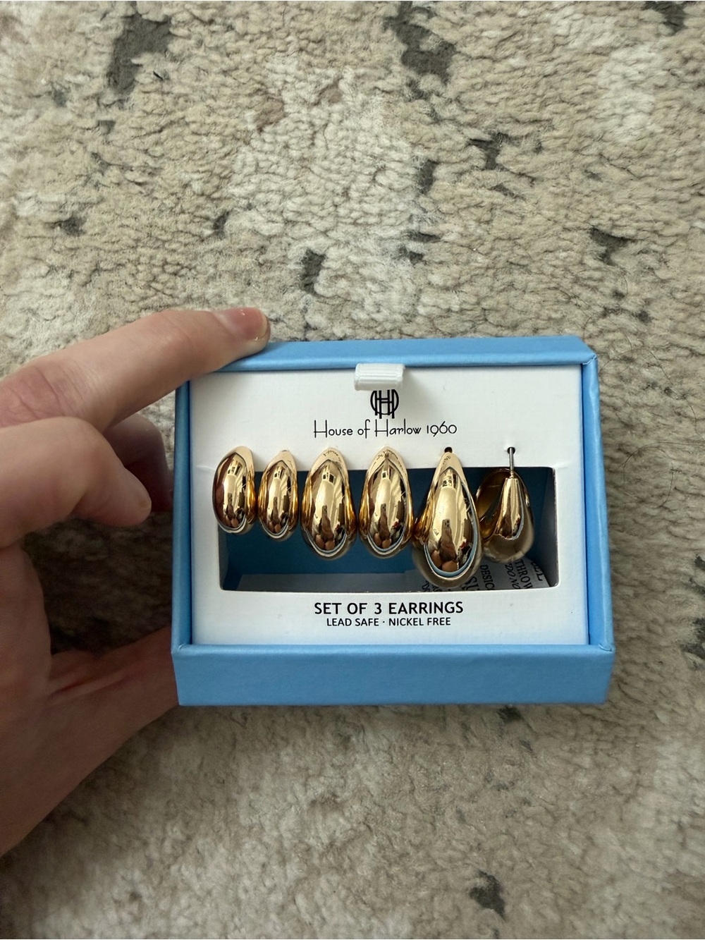 House of Harlow 1960 gold earrings set of 3